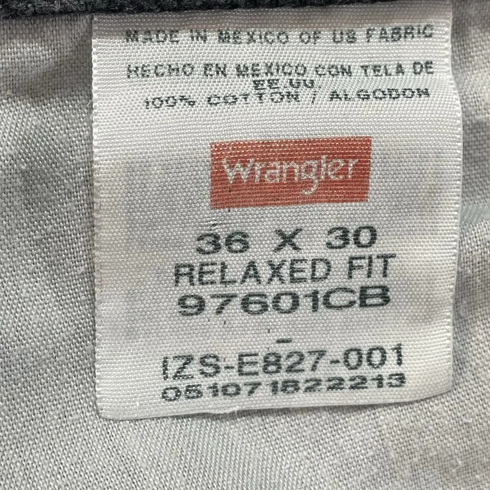 Vintage Y2K Wrangler Faded Black Jeans Mens 36x30 Relaxed Fit Straight Leg